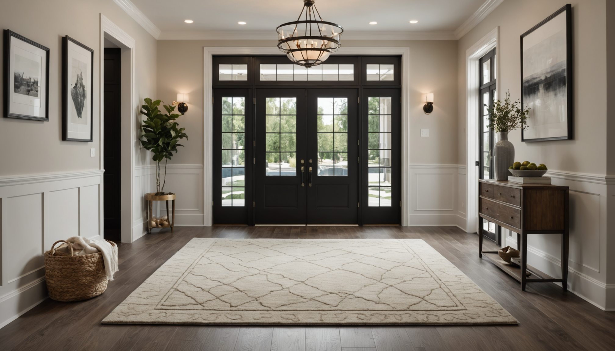 Illustration : daptées à la luminosité tapis délimiter la zone — secrets pour transformer l'entrée de votre maison avec style