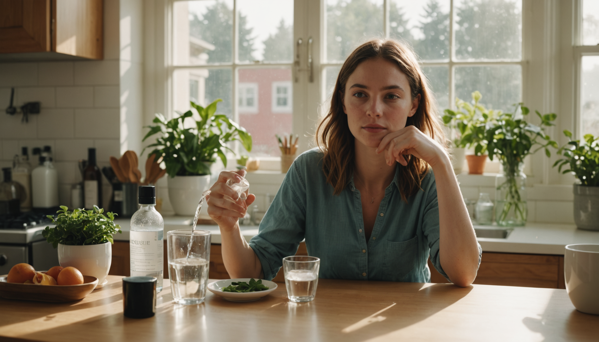 Illustration : l'hydratation interne compte autant que l'hydratation externe. boire — secret d'une routine beauté équilibrée en 2024