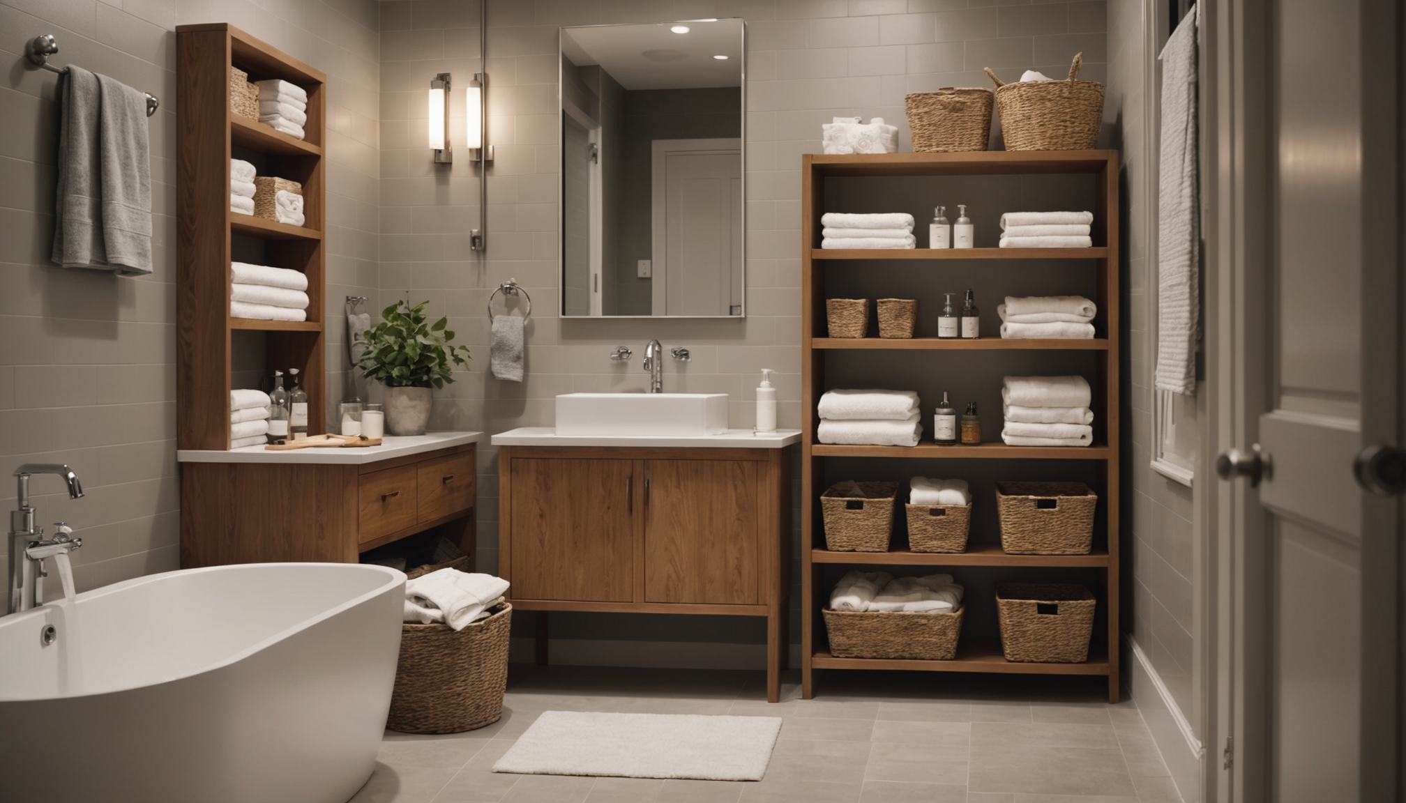 petits changements qui améliorent la vie à la maison — 20 minutes salle de bains ajouter des paniers