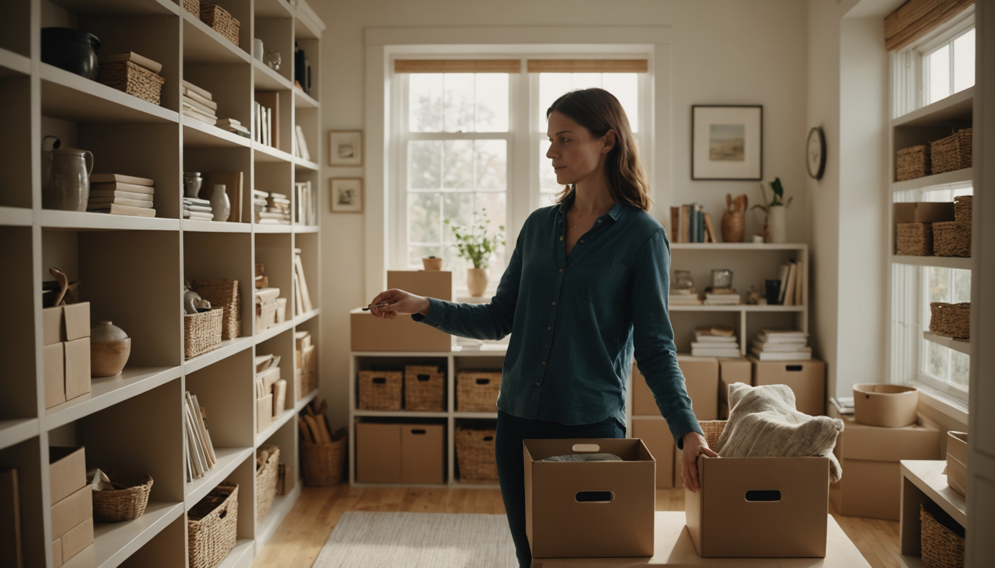 Illustration : remplacez les emballages disparates par des boîtes ou — gagner de la place : comment optimiser votre espace de vie avec des astuces simples