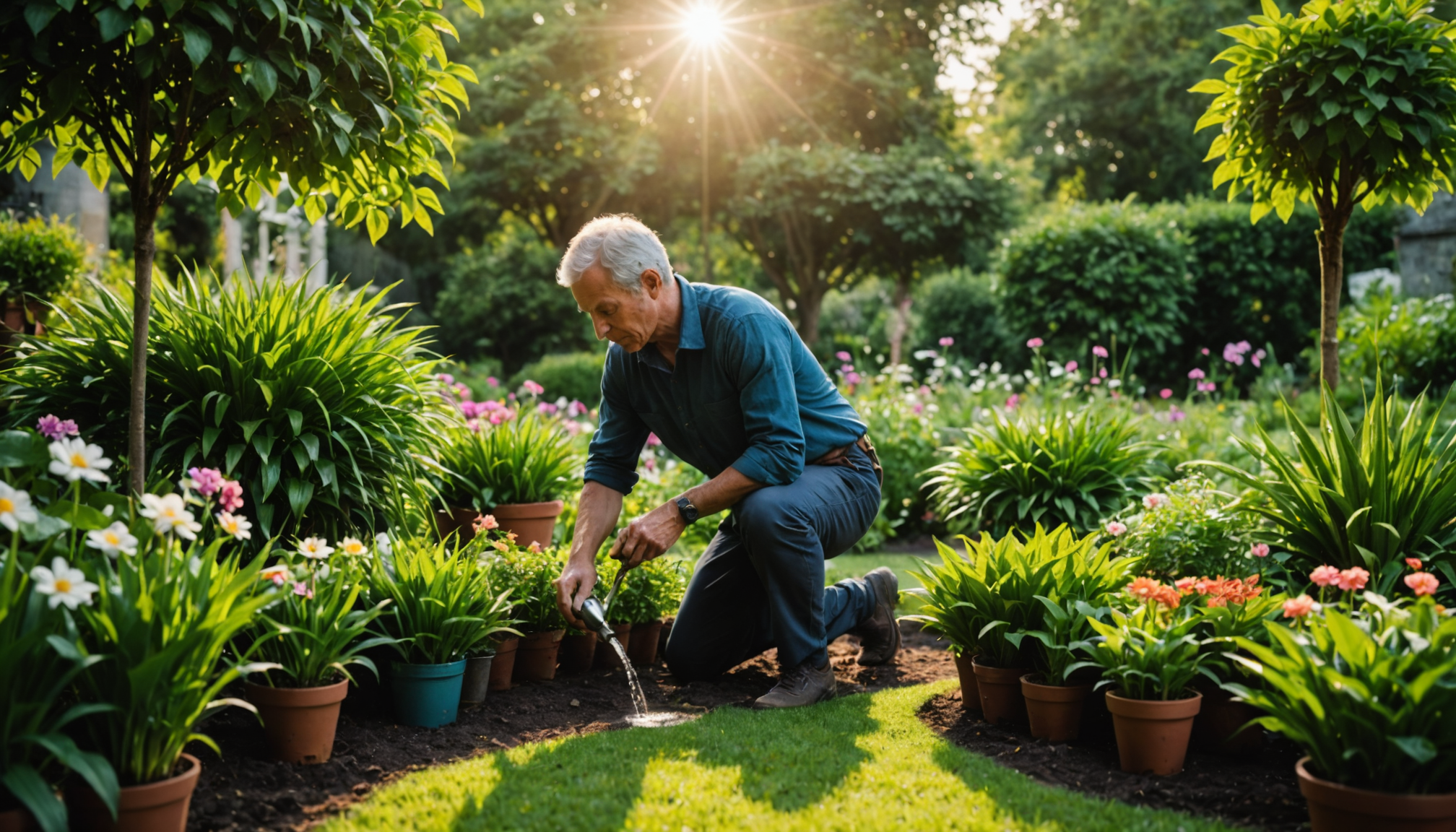 astuces simples pour avoir un jardin toujours verdoyant — arrosez de préférence tôt le matin ou en