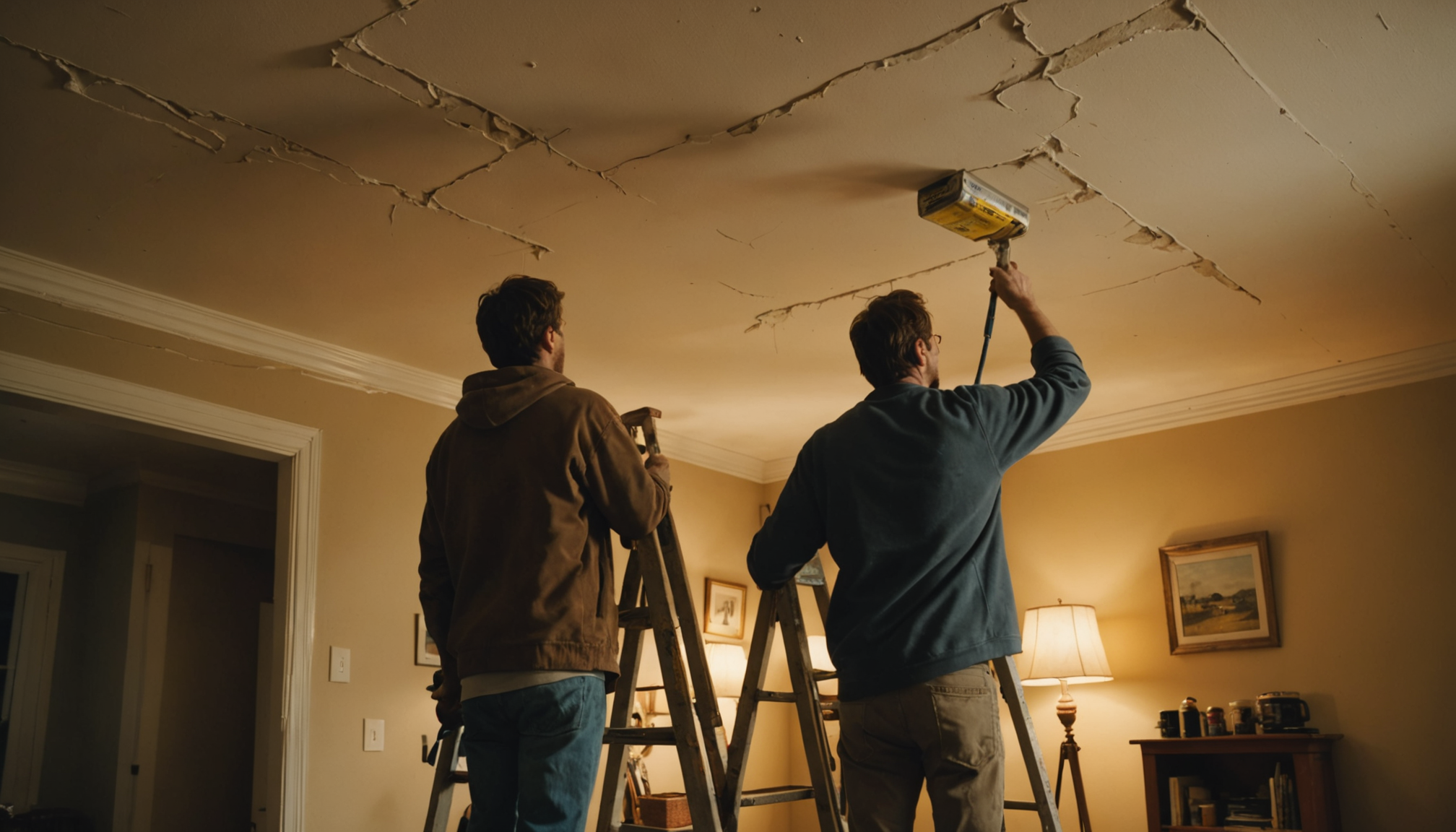 refaire un plafond abîmé facilement ? — cette méthode convient parfaitement aux plafonds qui ont