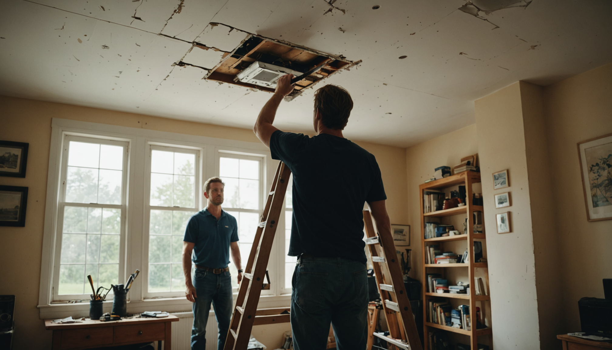 Illustration : la sous-couche mérite un investissement : elle uniformise — refaire un plafond abîmé facilement ?