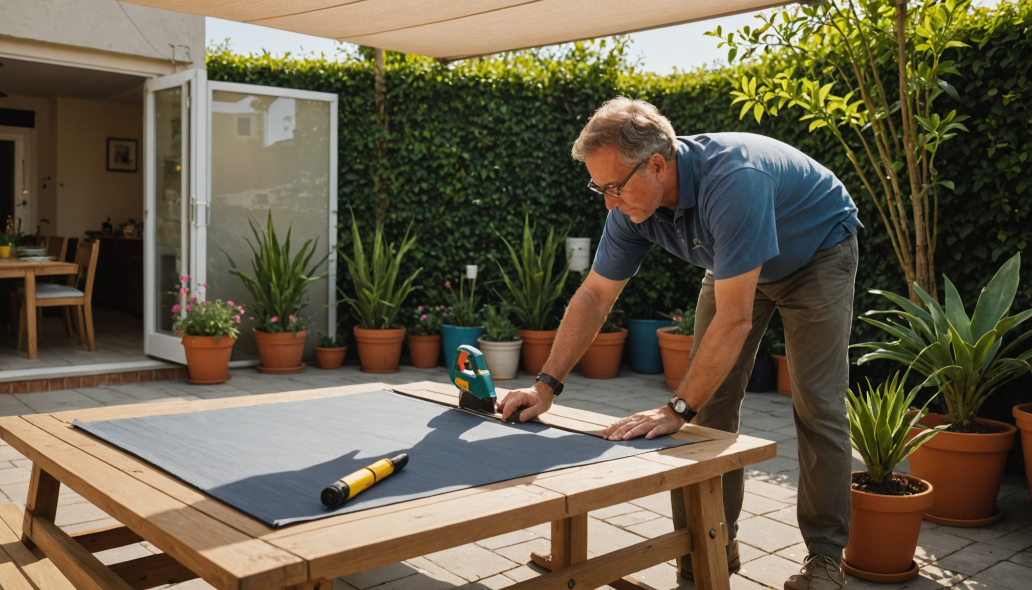 couvrir sa terrasse avec un voile d'ombrage : le guide complet — mesurez précisément votre terrasse en tenant compte de
