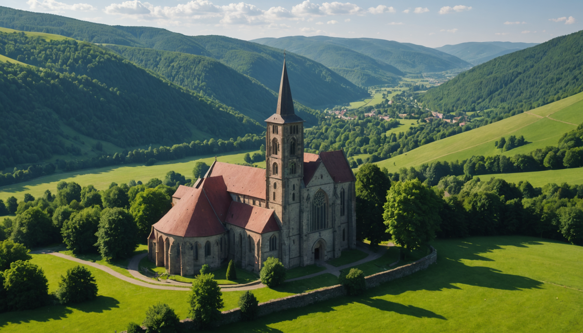 Illustration : dans les vosges, l'abbaye de murbach fondée au — parcourez les trésors cachés de l'hexagone