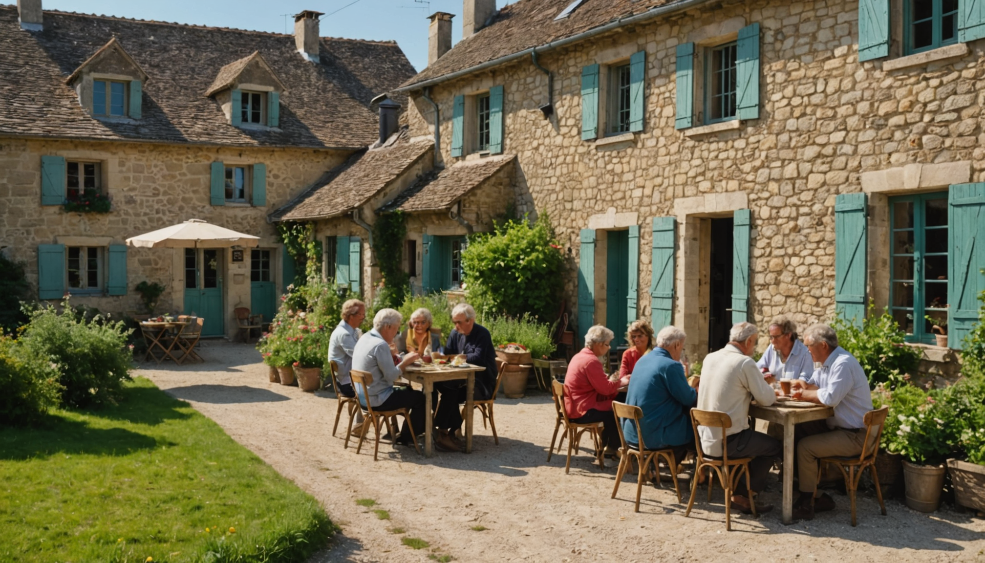 Illustration : à la campagne, le réseau social de proximité — vivre en france : charme rural contre modernité urbaine