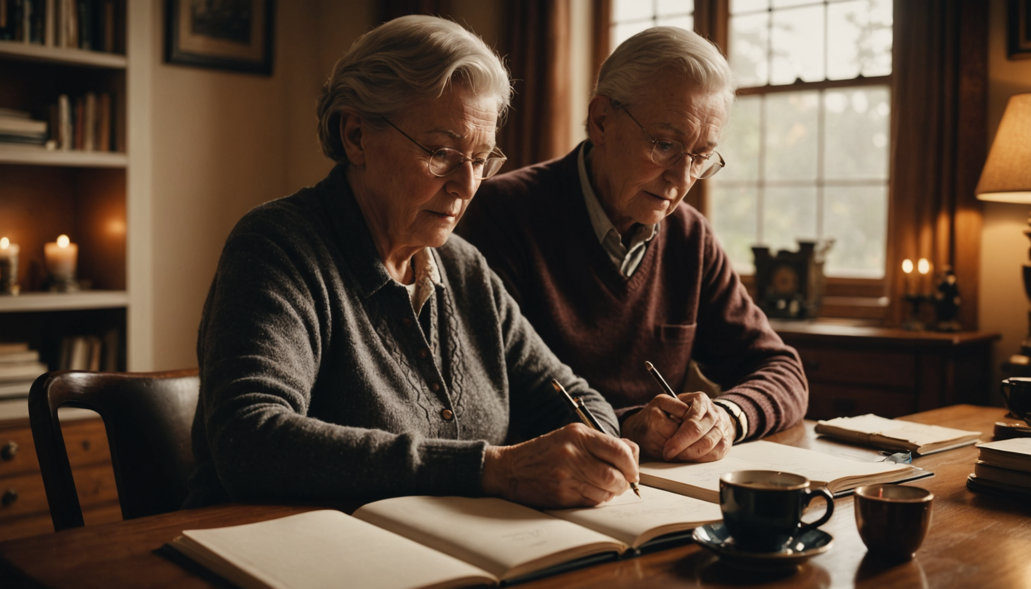 Illustration : tenir un journal de gratitude, noter chaque soir — améliorez votre bien-être sénior avec des habitudes saines