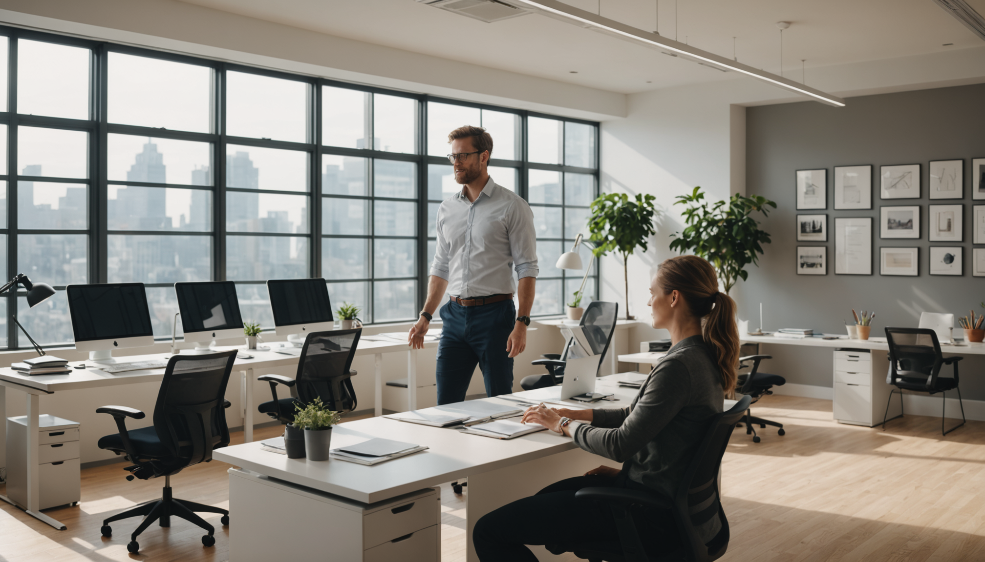 Illustration : restez actif même au bureau : levez-vous toutes — maîtriser son énergie : réduire efficacement ses calories