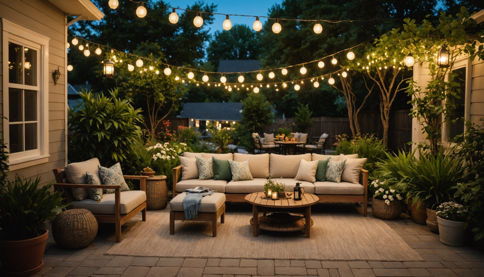 Illustration : privilégiez les lumières chaudes et tamisées qui invitent — transformer votre jardin en oasis privée ?