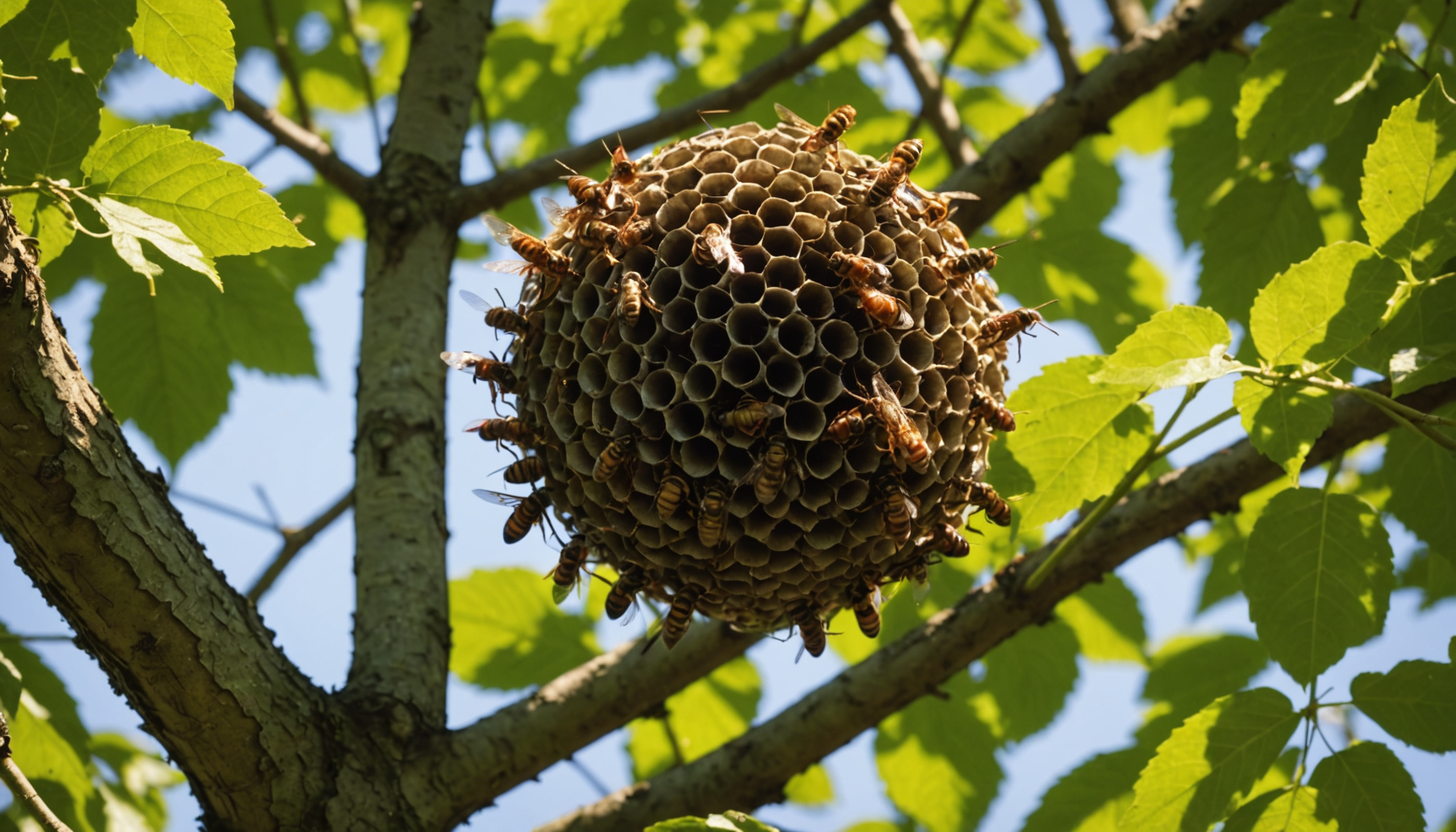 Illustration : un nid de frelons représente une organisation sociale — nid de frelons : comment le repérer sans prendre de risques inutiles