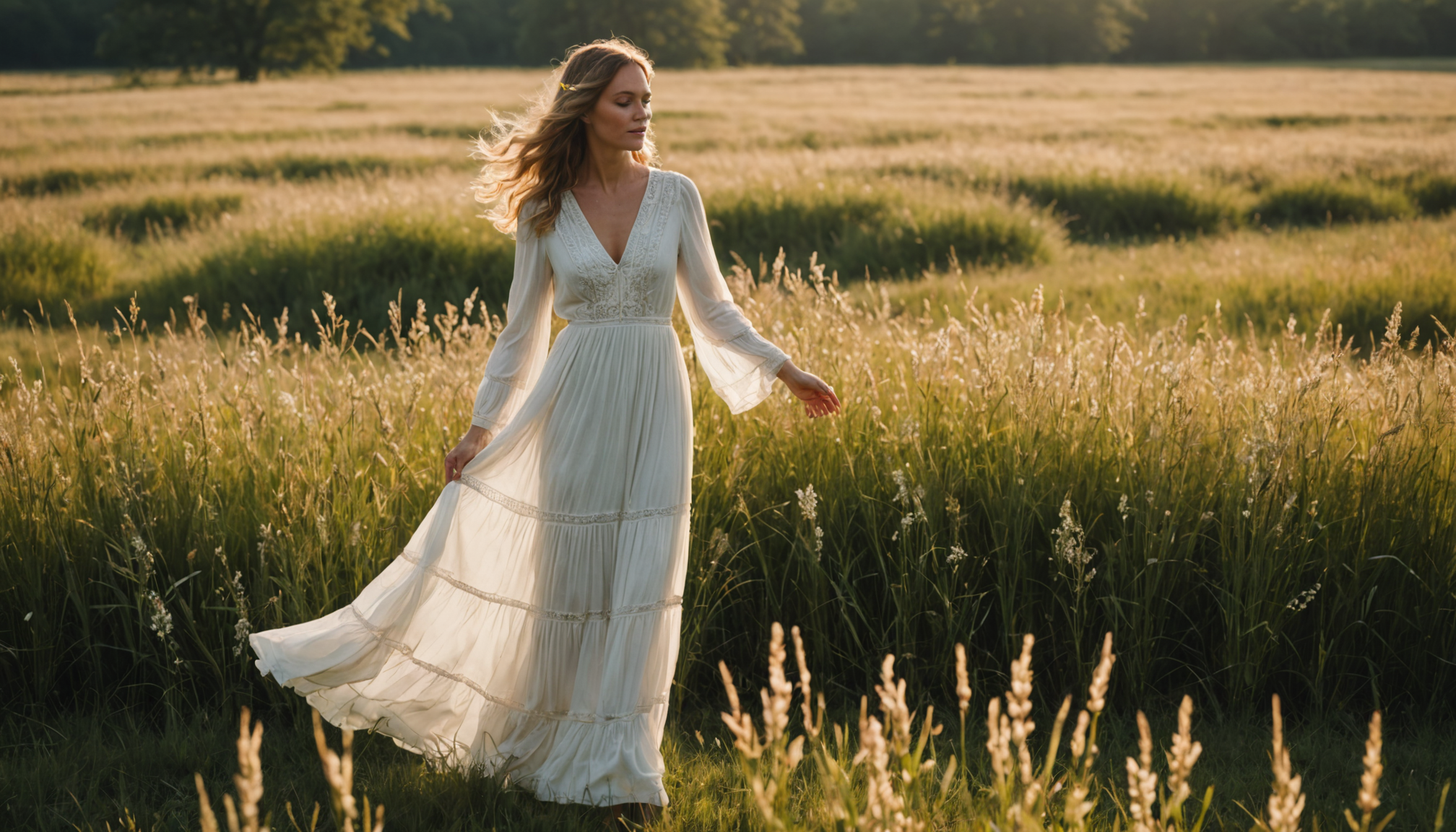 Illustration : au-delà du prix, examinez toujours l'étiquette de composition — robe blanche bohème : la pièce maîtresse pour vos événements chics et champêtres