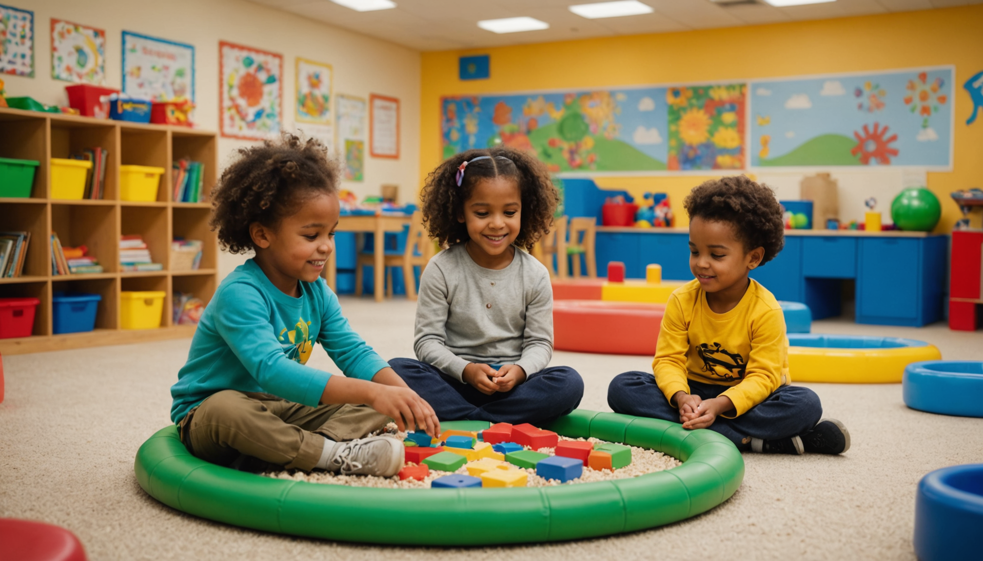 révolution dans l'accueil des tout-petits en crèche — les coins jeux sont organisés par univers :