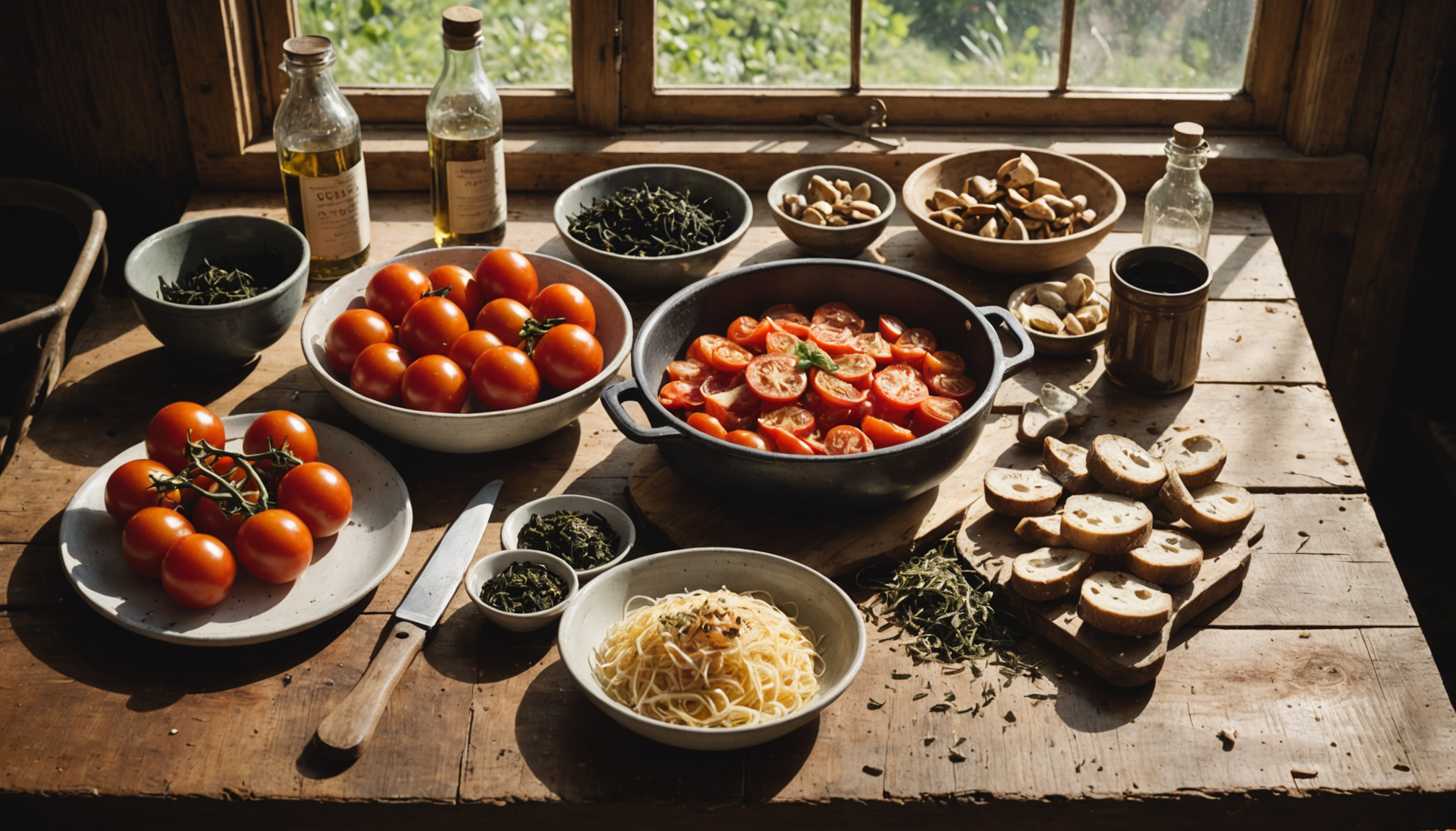Illustration : les tomates mûries au soleil, les champignons séchés, — cinq saveurs pour éveiller vos papilles gastronomiques