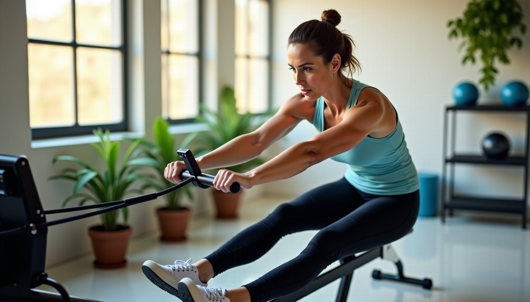 tonifier tout le corps efficacement avec un rameur pliable ? — irer pendant l'effort, inspirer au retour ajuster la