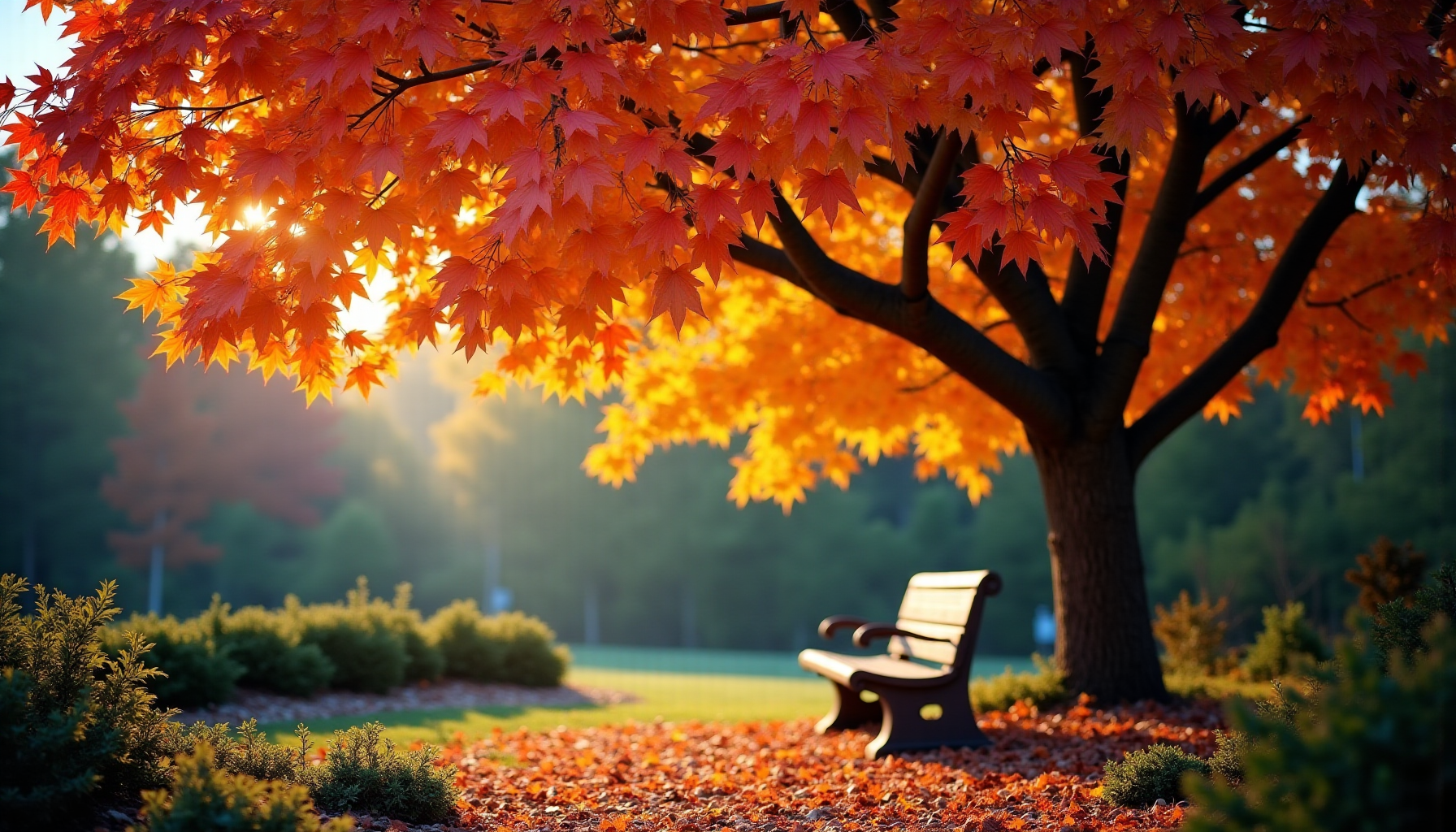 appréciez l'éclat automnal du liquidambar au jardin — positionnez le collet au niveau du sol sans