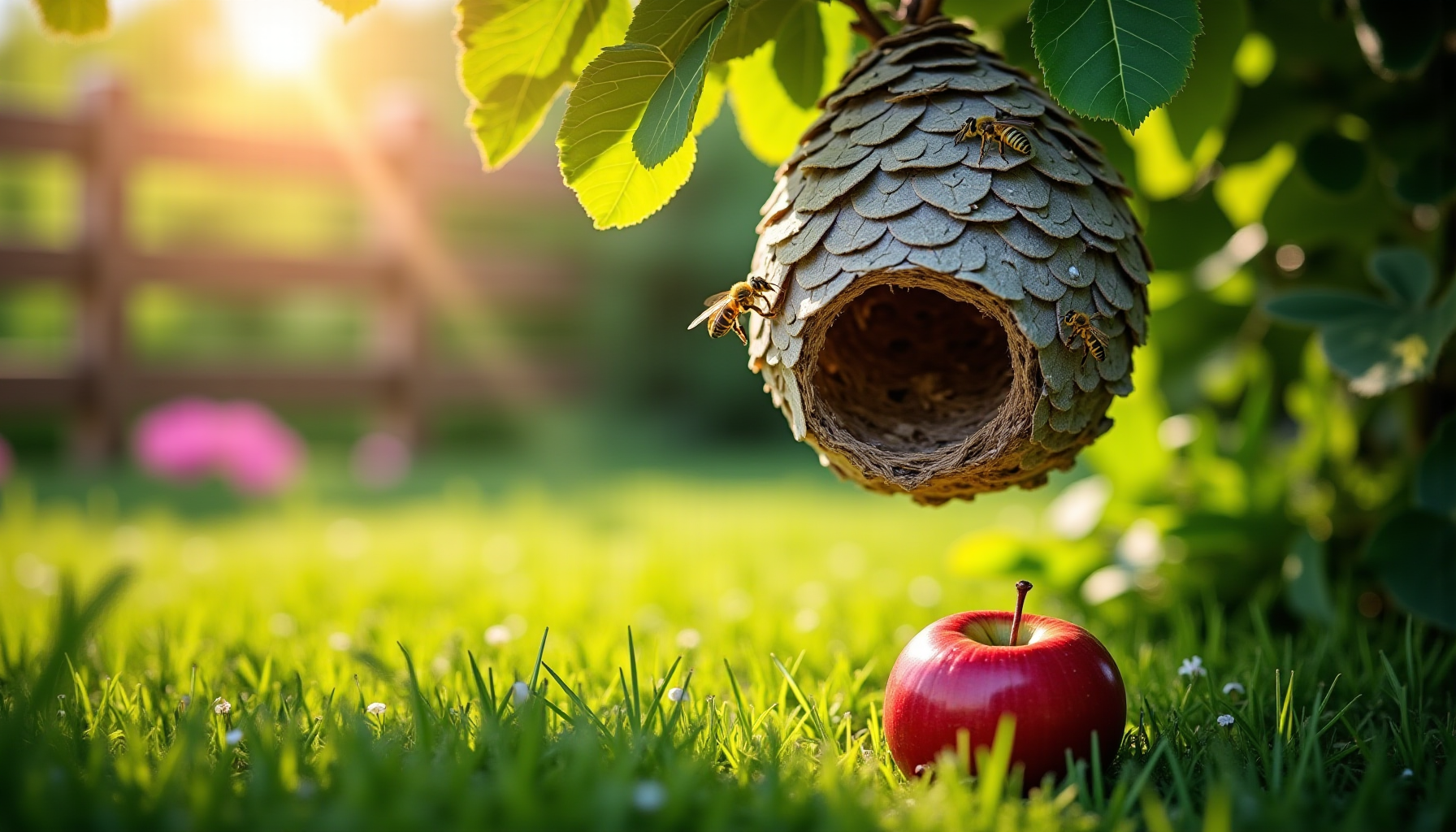 nid de frelons dans le jardin : comment le détecter et que faire ? — éjections de la colonie morceaux de fruits abîmés