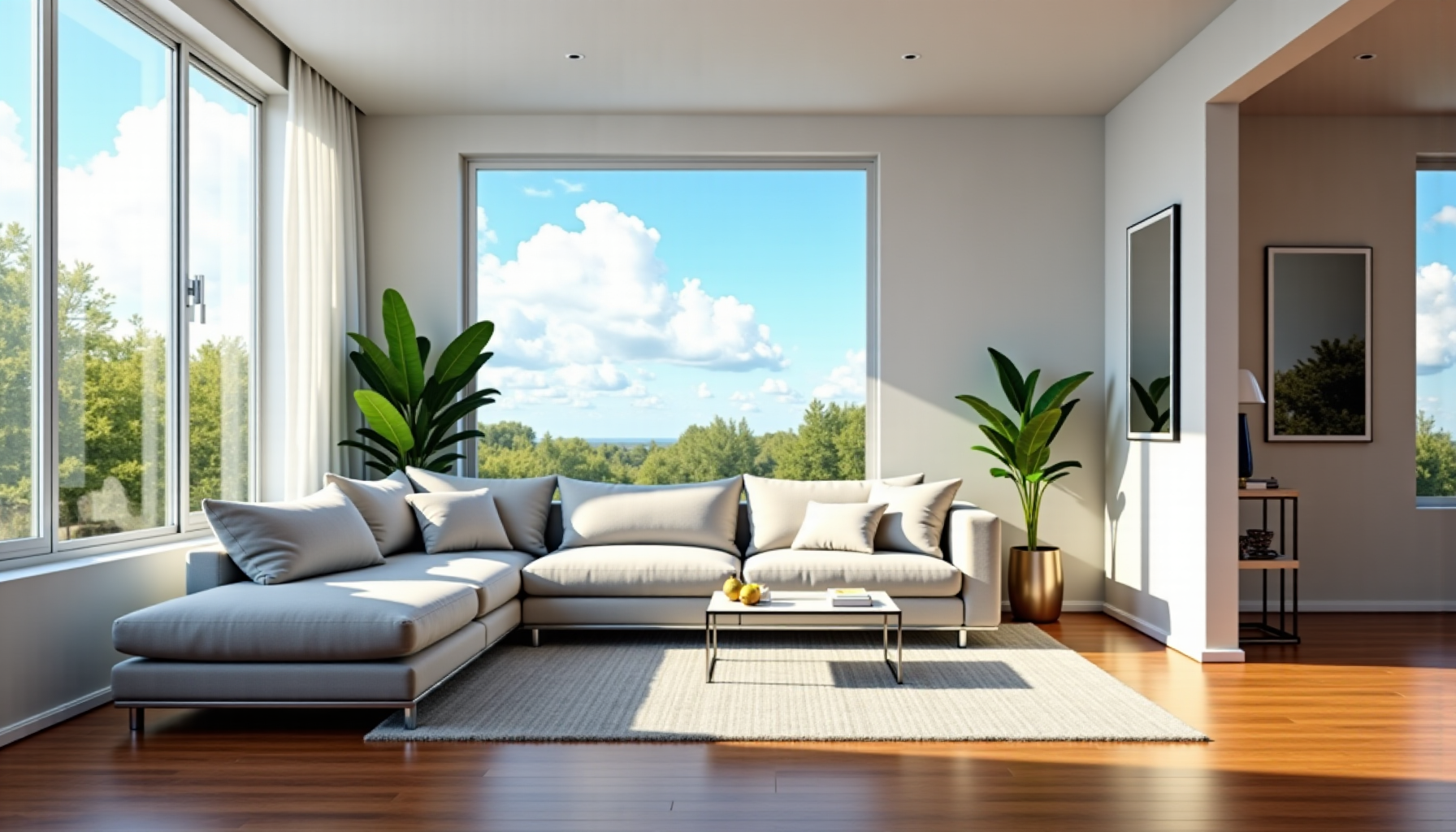 Illustration : les surfaces brillantes et les miroirs multiplient les — 7 astuces pour allier design et efficacité énergétique