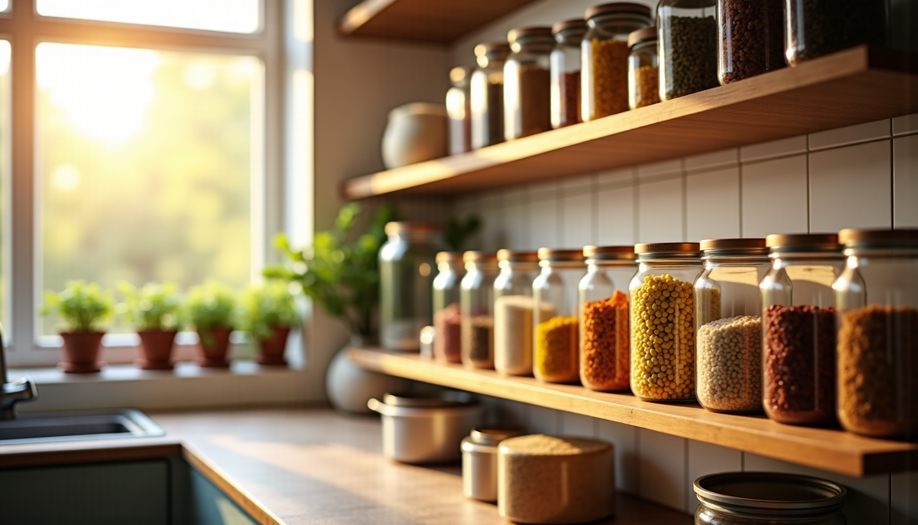 secrets insoupçonnés de la cuisine maison — rangez ces bocaux sur des étagères à hauteur