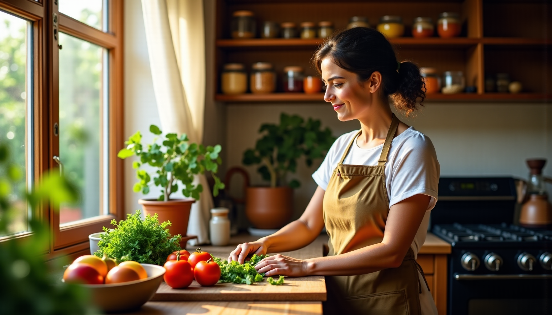 Illustration : favorisant la biodiversité locale empreinte carbone réduite grâce — saveurs d'hier et d'aujourd'hui : la cuisine maison évolue