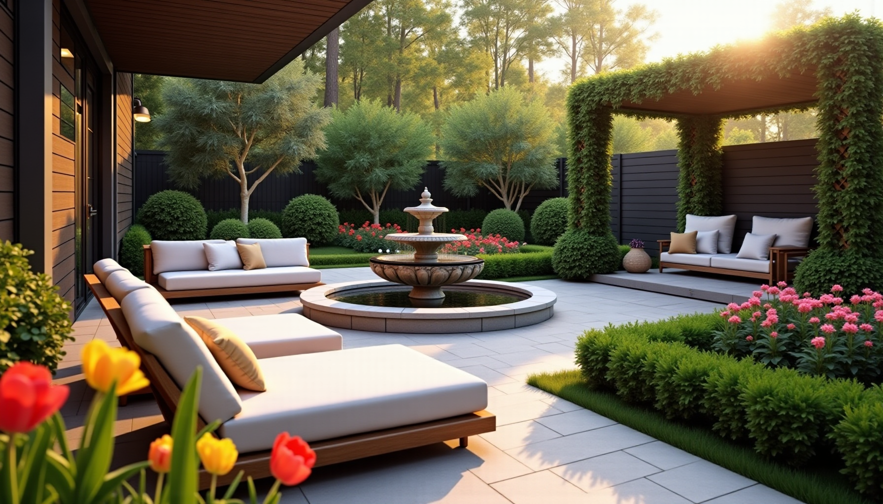 Illustration : urs grande surface dispersion visuelle zones thématiques bien — harmonie et style : sublimer votre espace extérieur