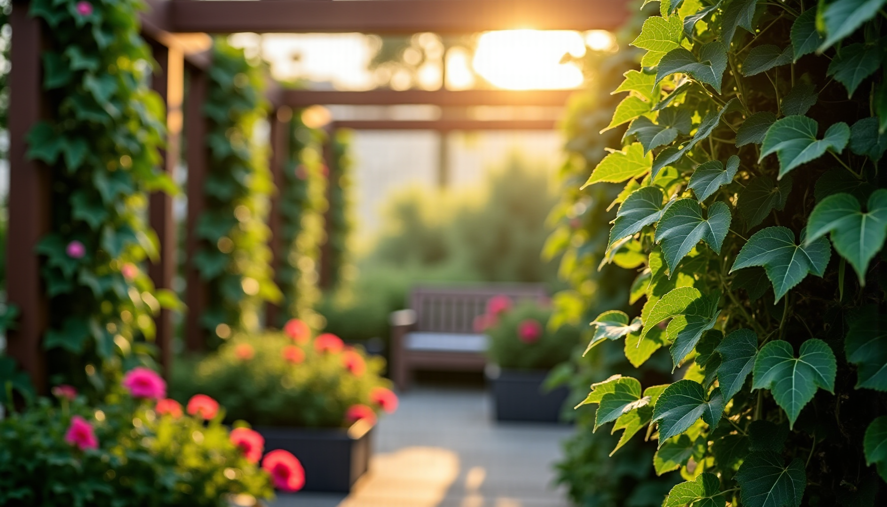 Illustration : les structures végétales verticales multiplient les possibilités d'aménagement — cultivez votre havre de paix : secrets d'un jardin réussi