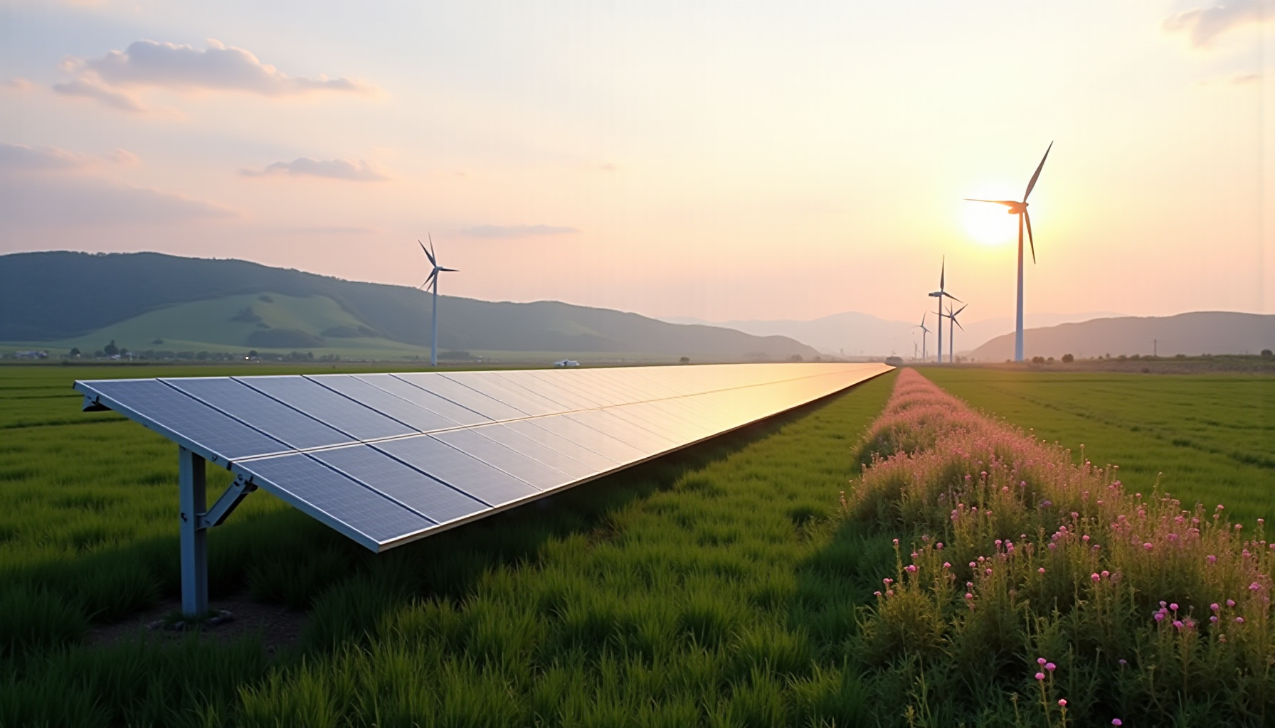 Illustration : le reste est vendu au réseau, généralement à — énergie solaire ou éolienne : le duel des renouvelables