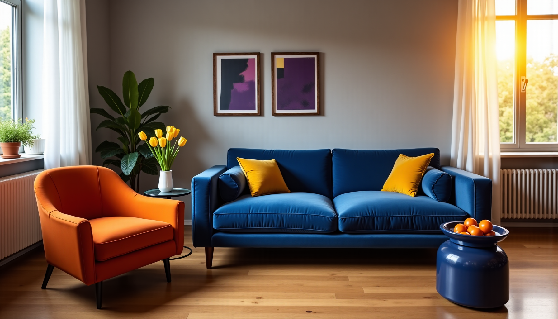 couleurs et textures : équilibre parfait pour votre intérieur — situées face à face sur le cercle chromatique,