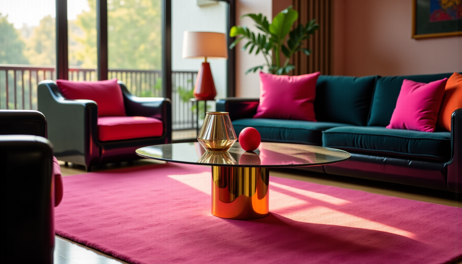 style vintage , choix pour votre intérieur — ques années 80 verre, laiton, laque noir, blanc,