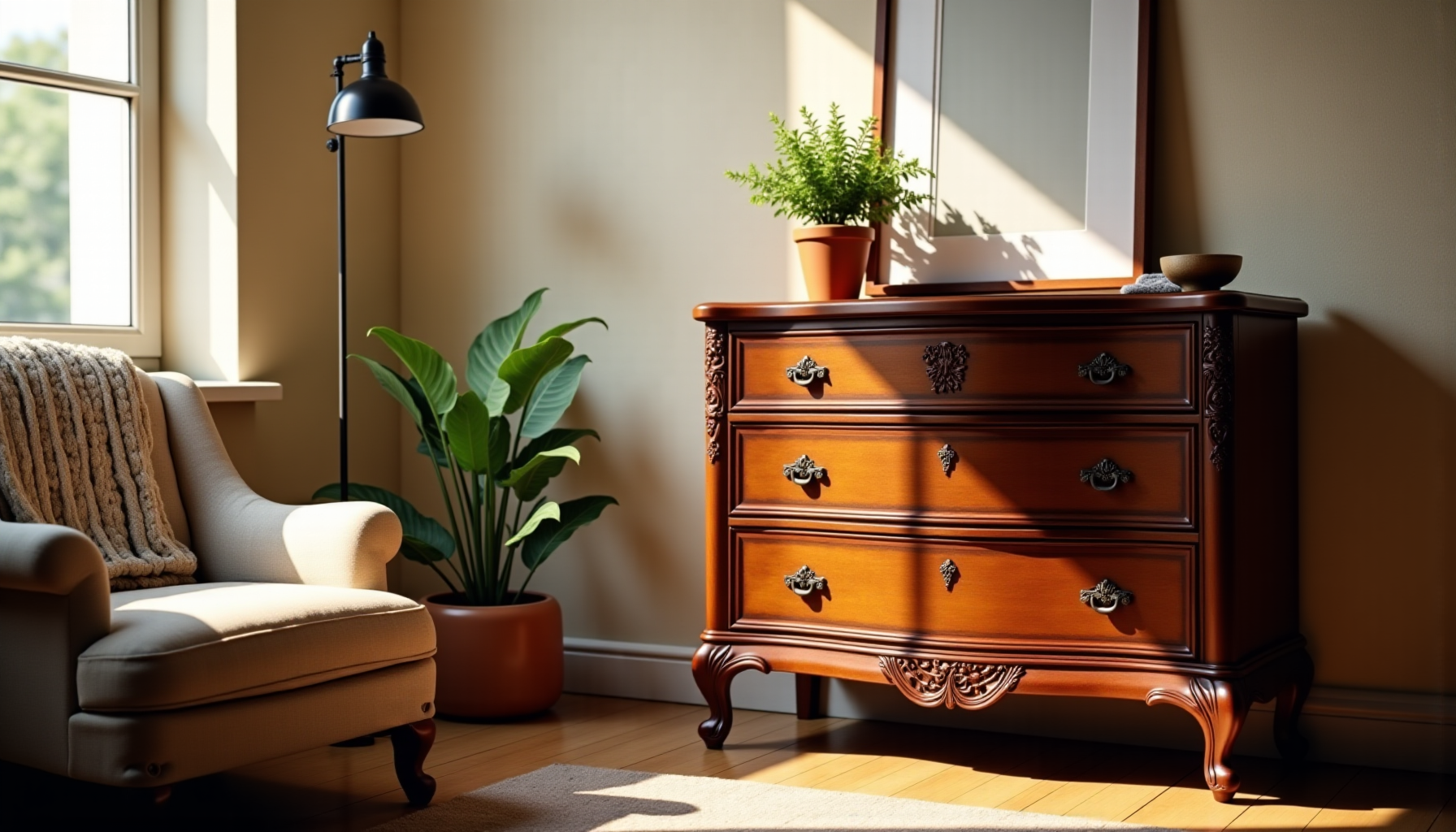 Illustration : certains ajustements permettent d'adapter un meuble ancien aux — style vintage , choix pour votre intérieur