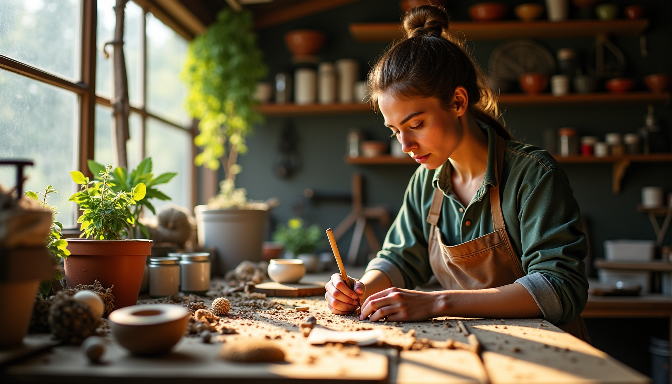 Illustration : beaucoup d'artisans choisissent des matières recyclées, récupérées ou — les créations artisanales sont-elles si prisées ?