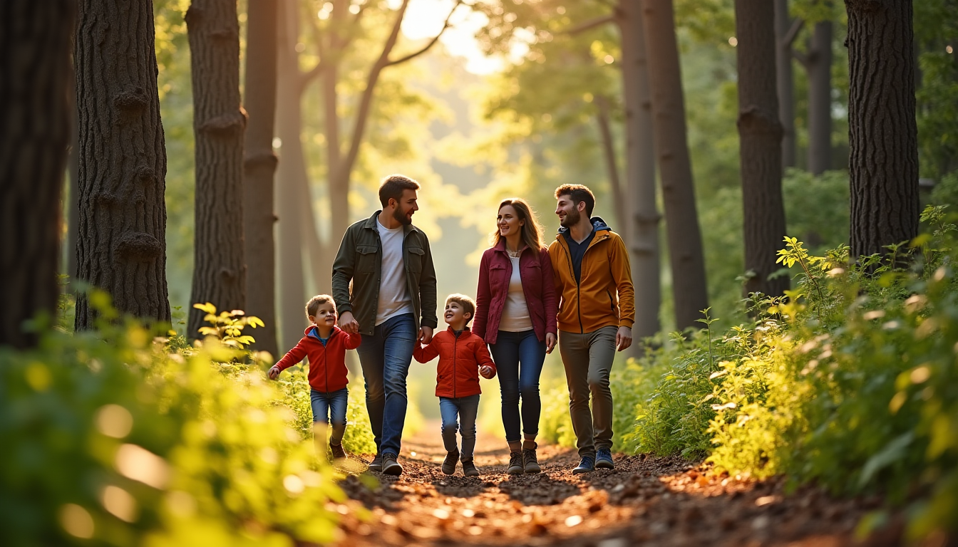 Illustration : prendre l'air ensemble offre également des bienfaits considérables. — 4 conseils pour renforcer les liens familiaux au quotidien