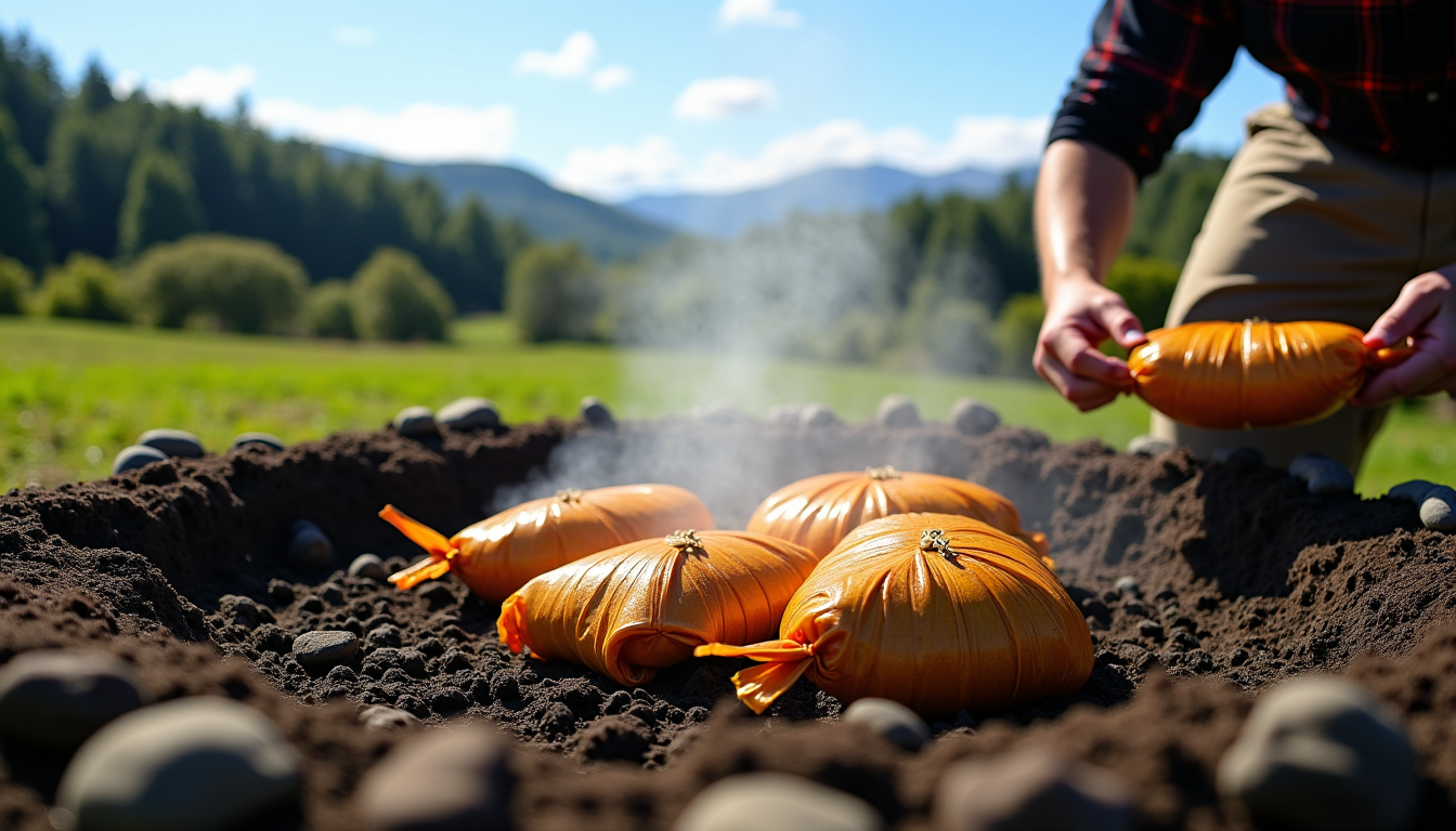plat typique découvrir lors de vos voyages ? — chis épicé gratiné océanie hangi (nouvelle-zélande) cuisson traditionnelle