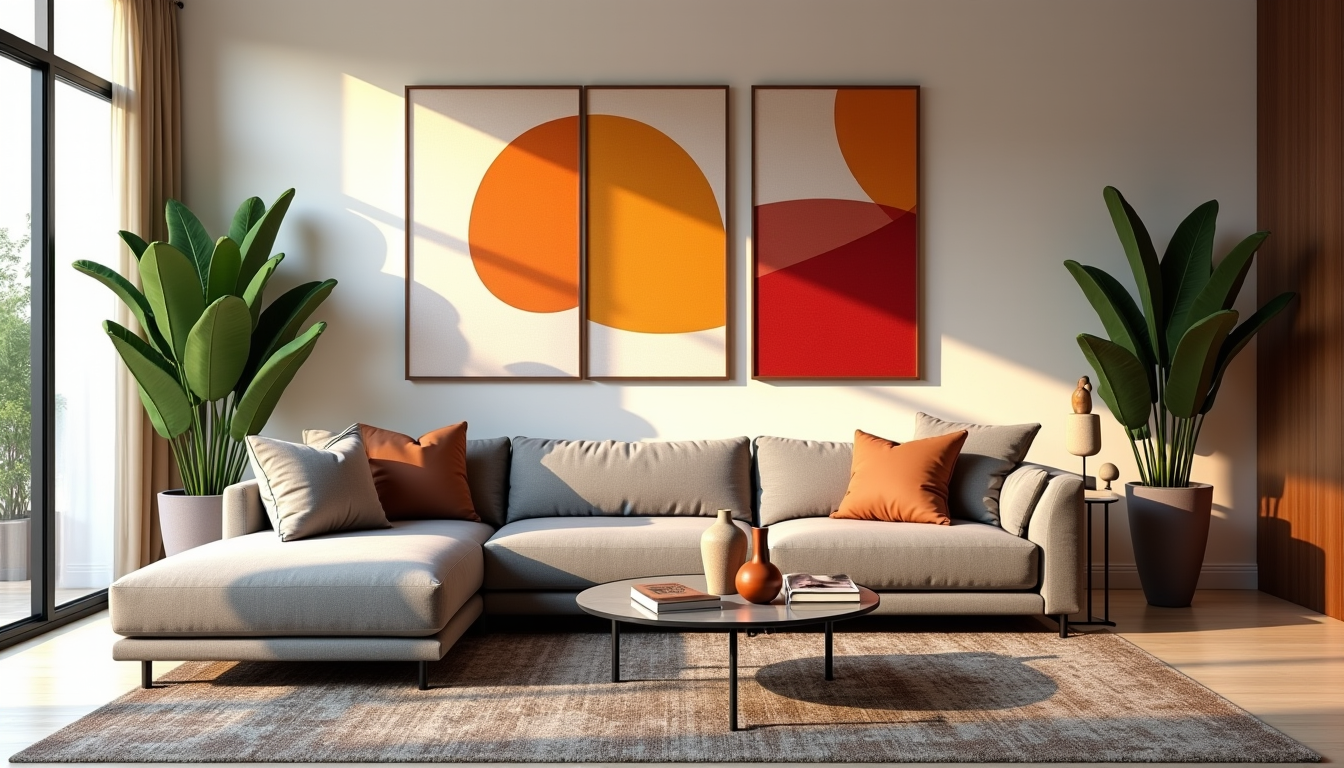 Illustration : les compositions murales asymétriques apportent du dynamisme, tandis — l'essentiel pour une déco intérieure élégante et moderne