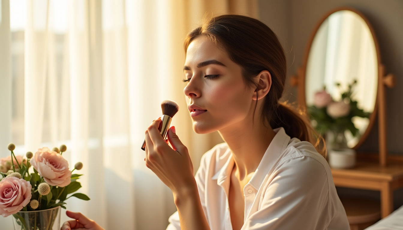 faire un maquillage naturel ? — une poudre libre transparente appliquée avec parcimonie permet