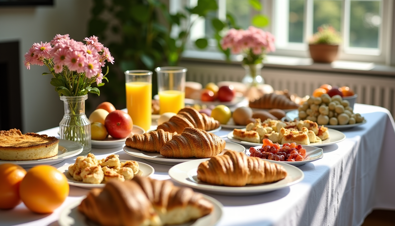 Illustration : pensez à la circulation autour du buffet. regroupez — préparer un brunch gourmand à la maison ?