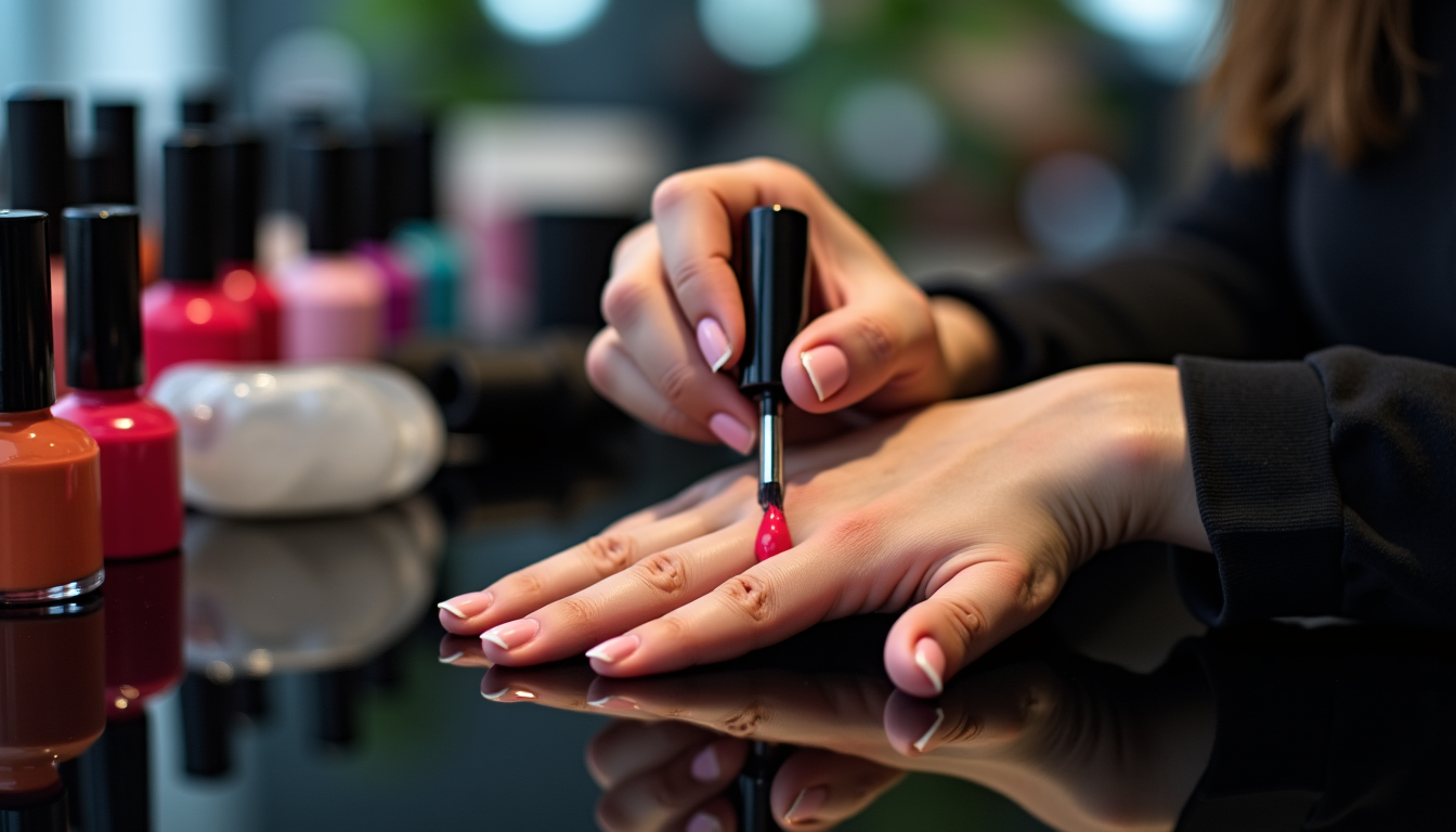 secrets des professionnels pour des ongles parfaits — le top coat final nécessite une attention particulière.