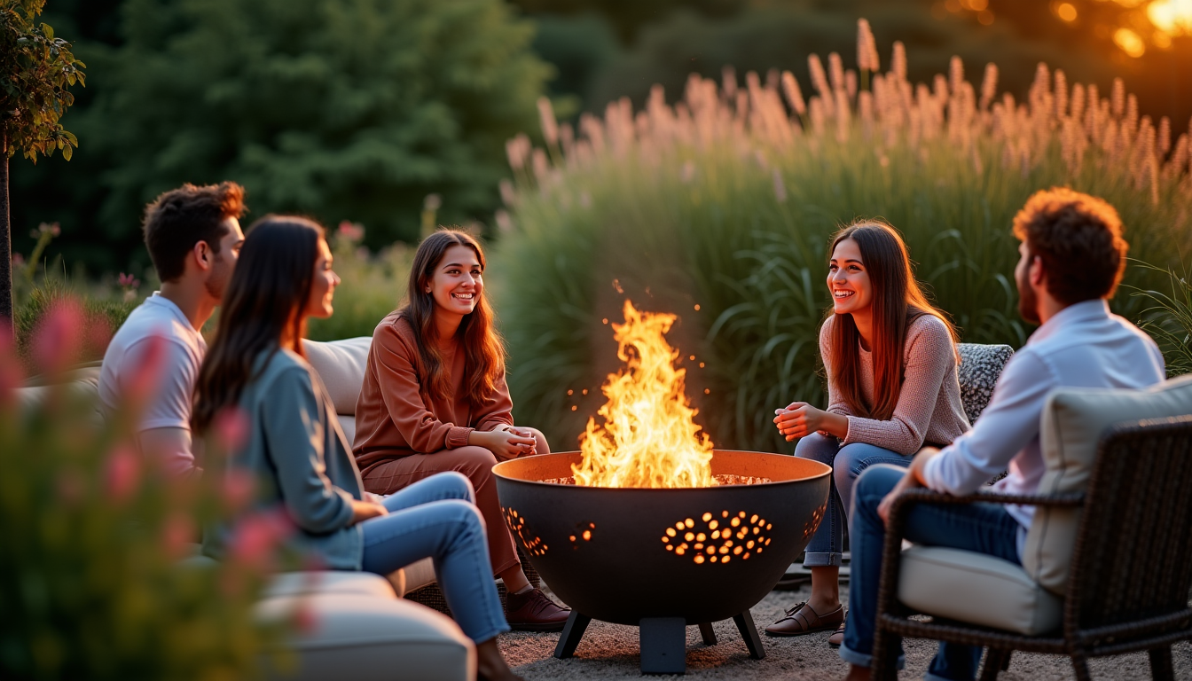 Illustration : « un feu de joie bien maîtrisé est — brasero extérieur : comment transformer votre jardin en espace de vie convivial