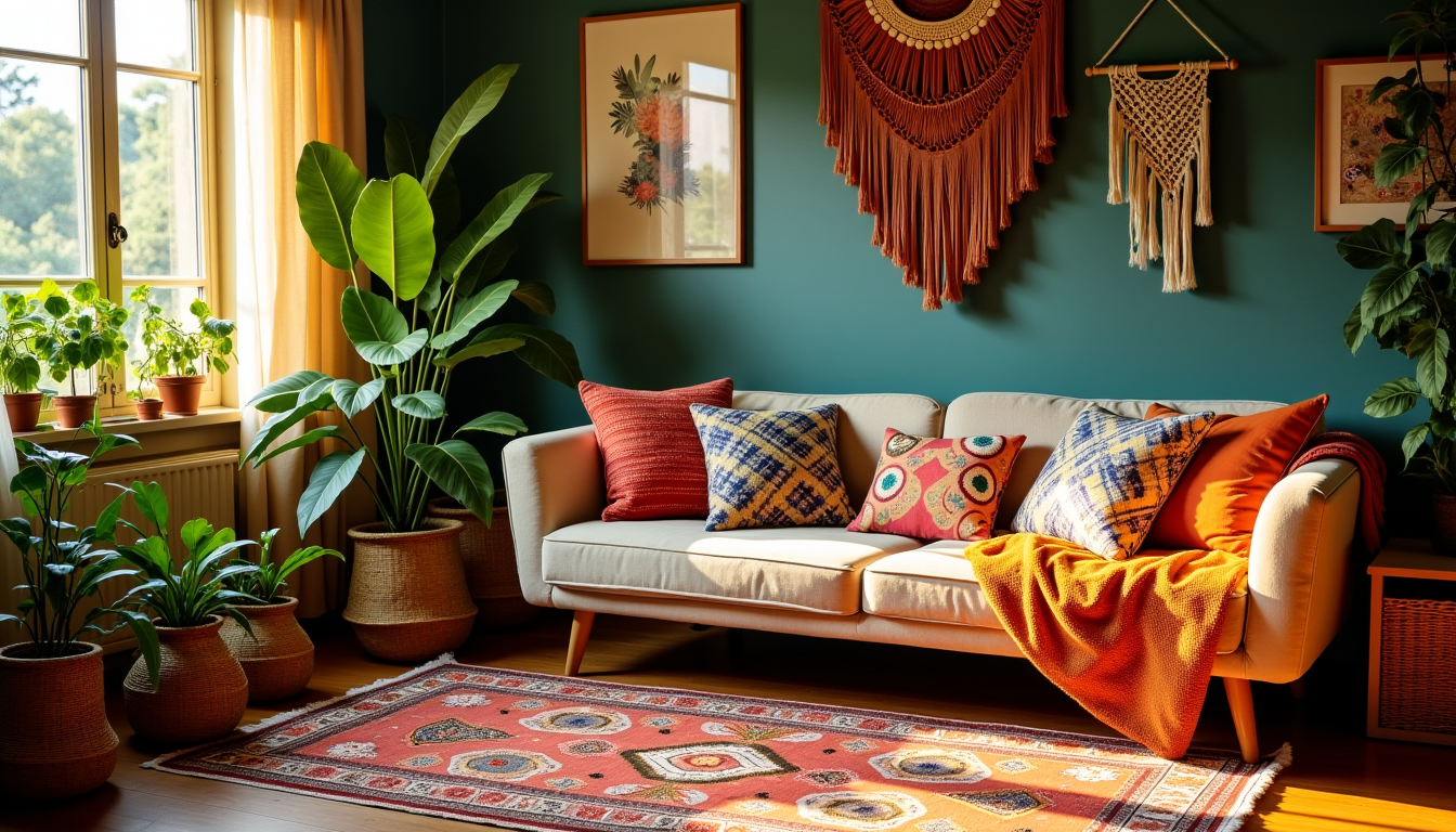 Illustration : "le style bohème, c'est l'art de vivre en — salon bohème chic : 10 idées inspirantes pour une ambiance cosy et naturelle