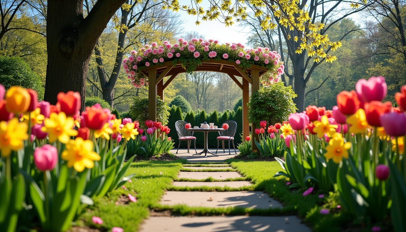 Illustration : ositions variées. n'oubliez pas les bulbes pour une — aménagement extérieur : 5 étapes clés pour concevoir le jardin de vos rêves