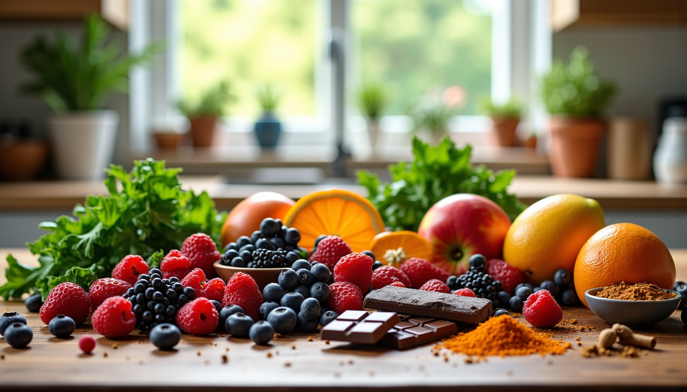 Illustration : les baies, les fruits colorés, les légumes verts — ce que ton corps attend vraiment de ton alimentation