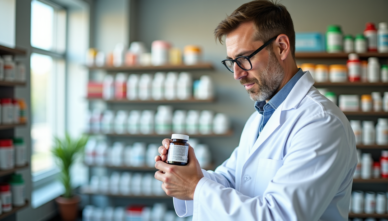 Illustration : un professionnel : un pharmacien ou un médecin — dangers cachés des compléments mal utilisés