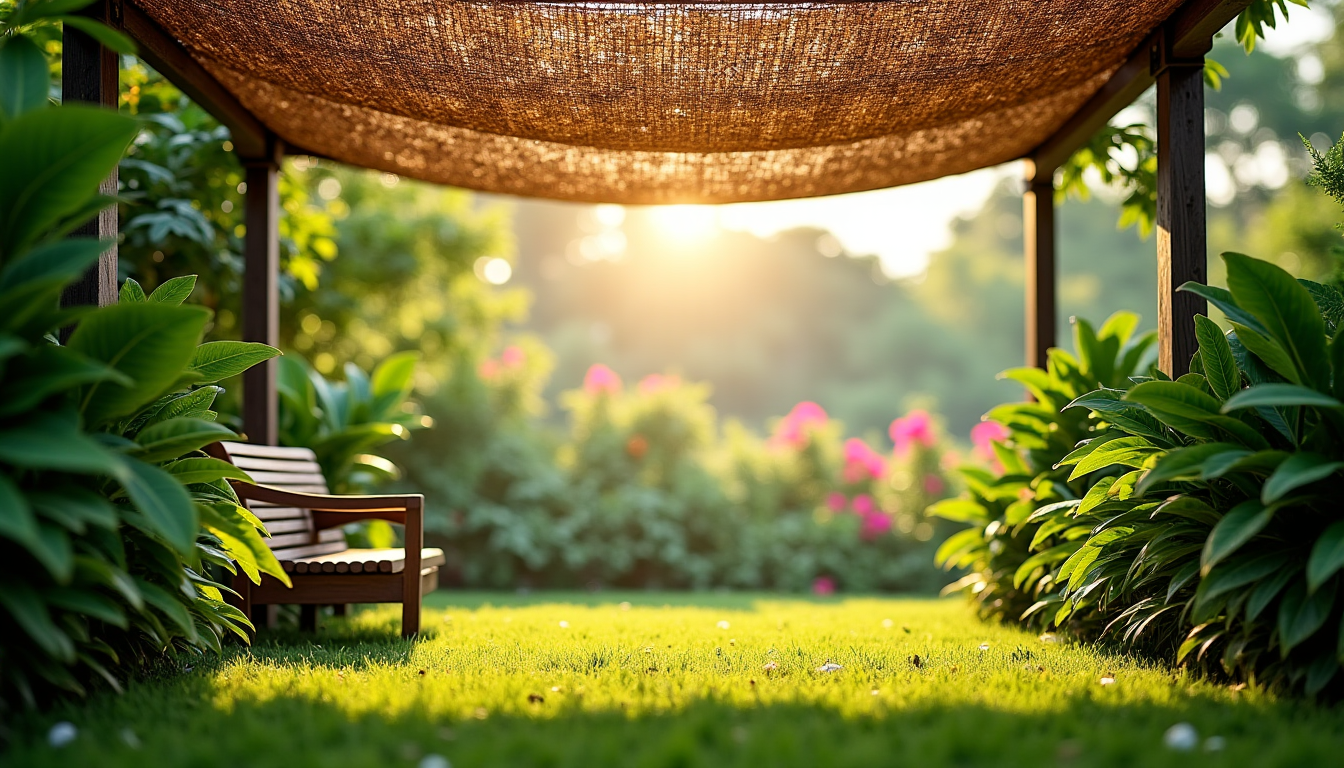 Illustration : ensation de fraîcheur visuelle et thermique contribution à — toile de coco pour coin ombragé : pourquoi est-ce le meilleur choix naturel ?