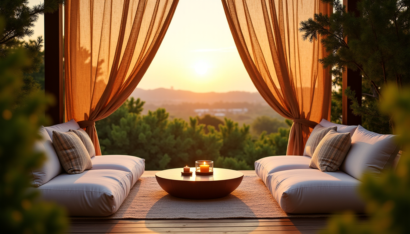 créer une terrasse intime et sans vis-à-vis grâce à la toile de coco ? — la toile de coco est relativement légère et