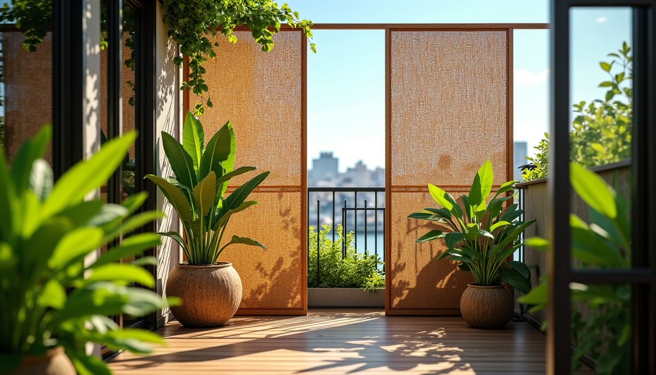 Illustration : il est conseillé de laisser sécher la toile — toile de coco : la solution brise-vue écologique pour un balcon protégé des regards.