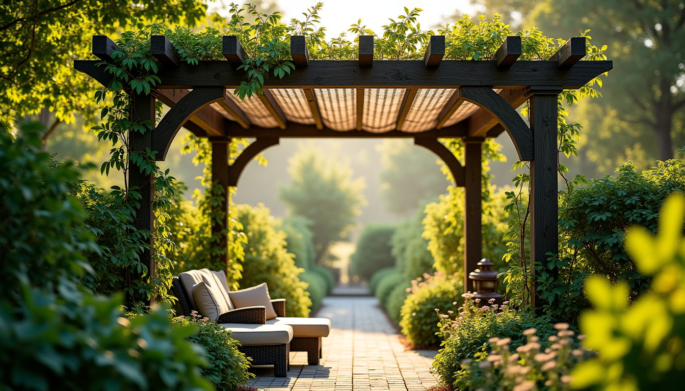 gemütliche pergola: warum ein tarnnetz das perfekte upgrade für ihren garten ist — die unregelmäßige struktur des netzes bricht die sicht