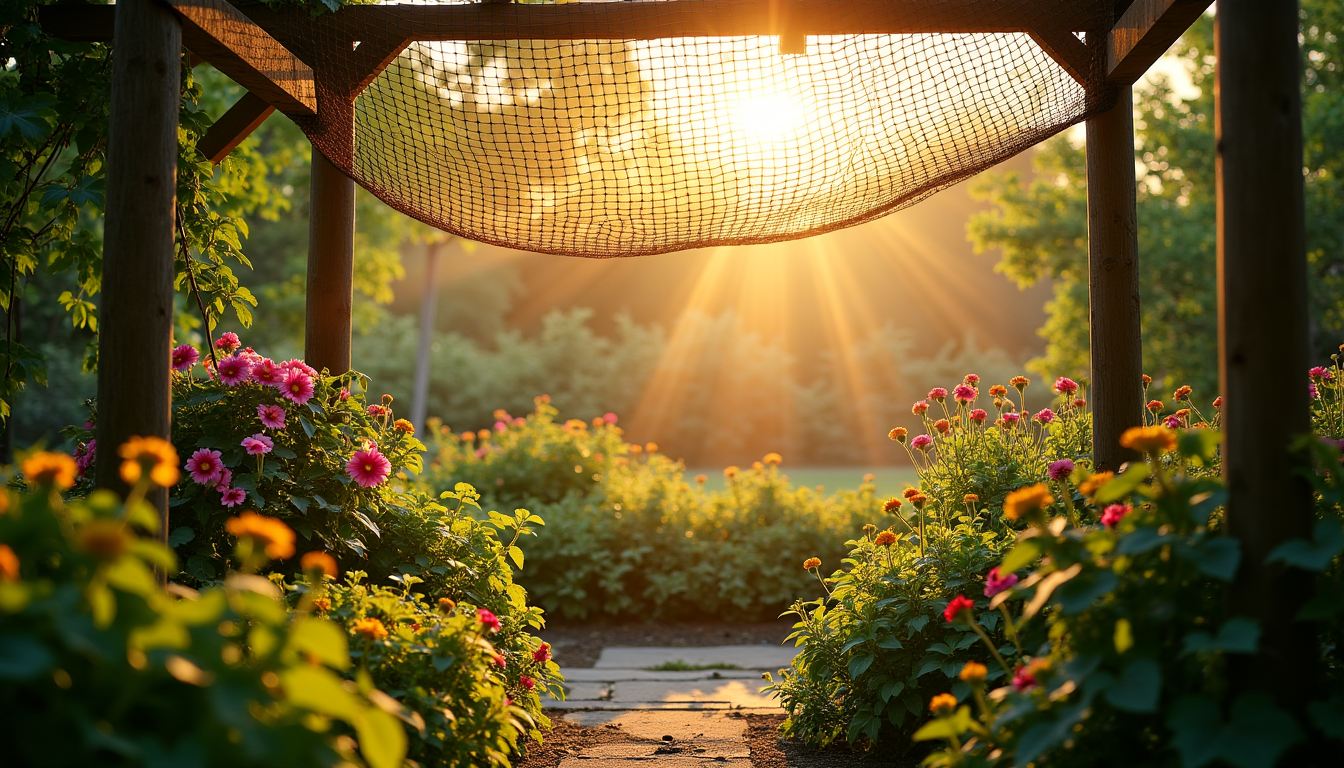 Illustration : ein gut gespanntes tarnnetz sieht nicht nur besser — licht und schatten: warum ein tarnnetz das schönste licht in den garten zaubert