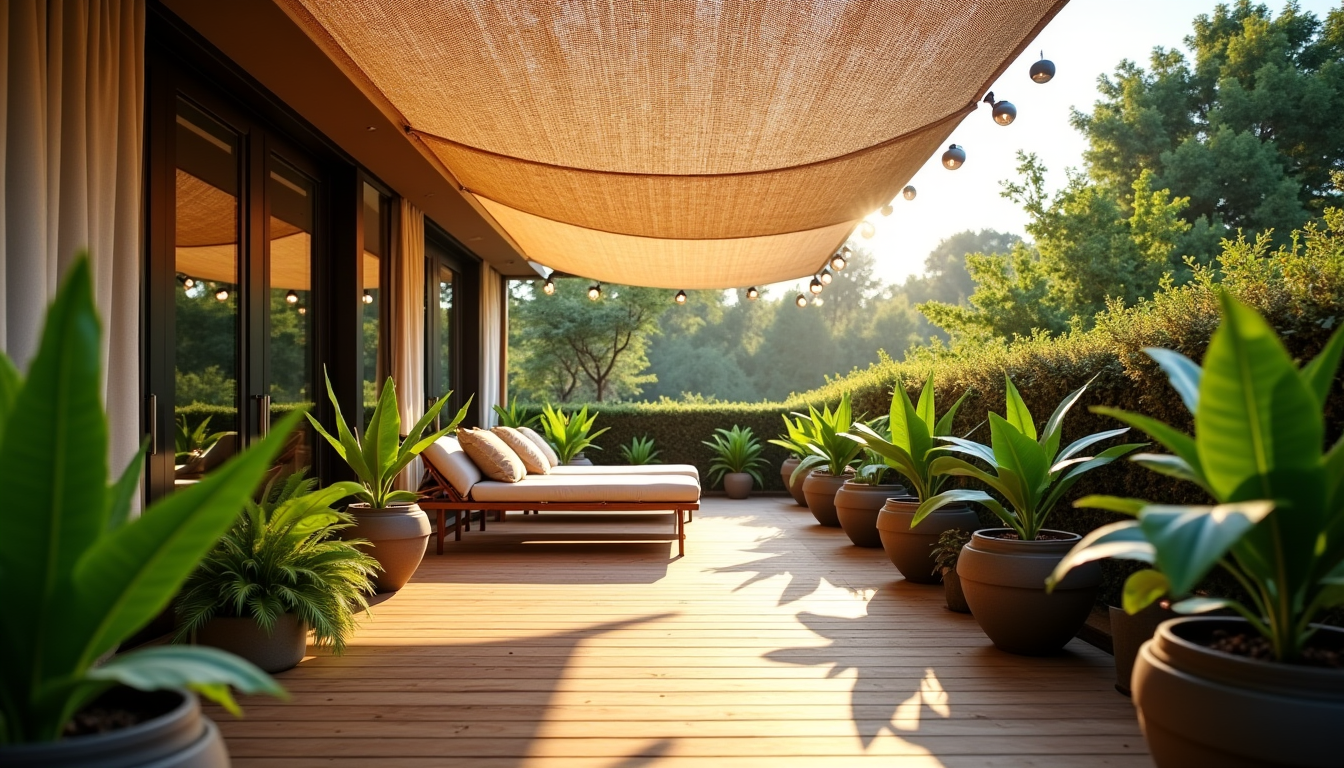 Illustration : l'installation d'une toile de coco pour ombrager une — toile de coco : pourquoi c’est la solution la plus simple pour ombrager sa terrasse