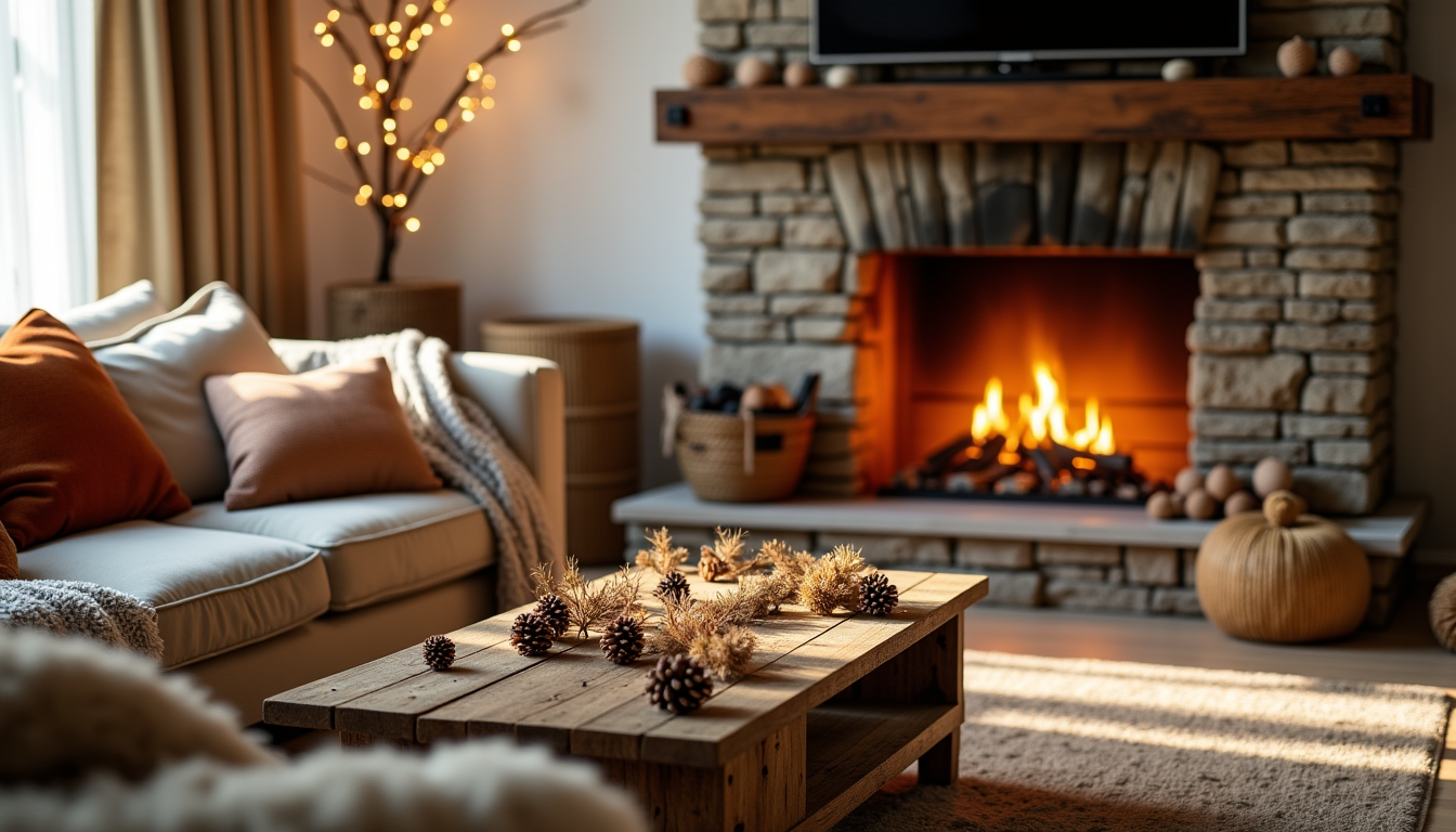 Illustration : ble basse ou une cheminée. ces petits rappels — décoration cocooning : 10 astuces pour transformer votre intérieur cet hiver