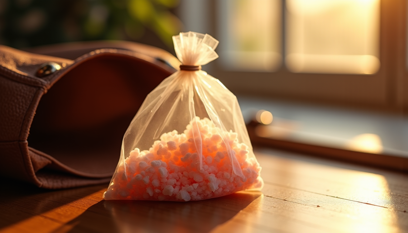 Illustration : un petit sachet de sel rose dans sa — vertus spirituelles du sel rose de l’himalaya