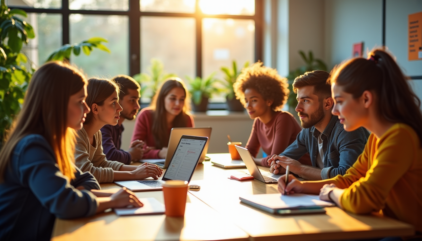 Illustration : la dimension sociale de l'apprentissage en présentiel est — apprendre en ligne vs en classe : avantages et défis